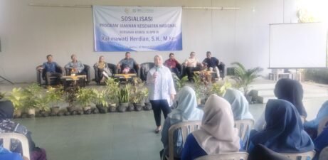 Sosialisasi JKN di Pesawaran,Rahmawati Herdian Serap Keluhan Warga Soal BPJS PBI Banyak Tidak Aktif